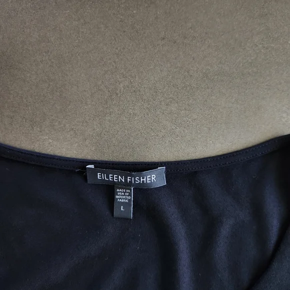 Eileen Fisher Womens Black Jersey Bottom Wrap Maxi Dress Size Large - Picture 5 of 9